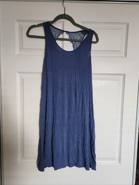 Blue Jersey And Lace Nightie